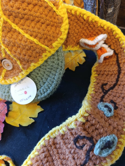 sacoche en crochet artisanale vert orange