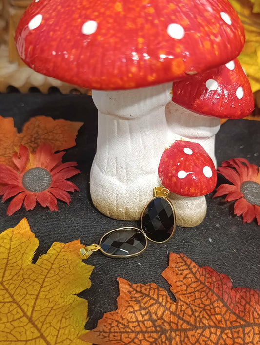 Pendentif Serti Obsidienne noire