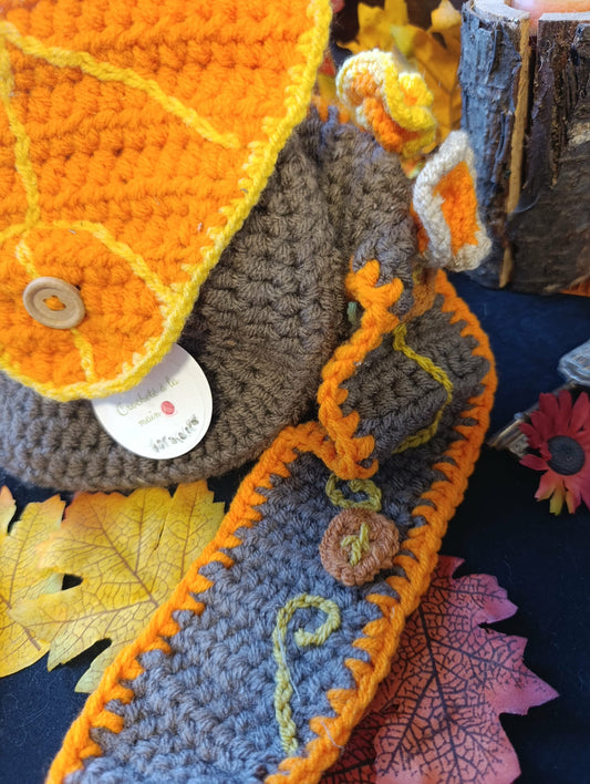 sacoche en crochet artisanale Marron orange