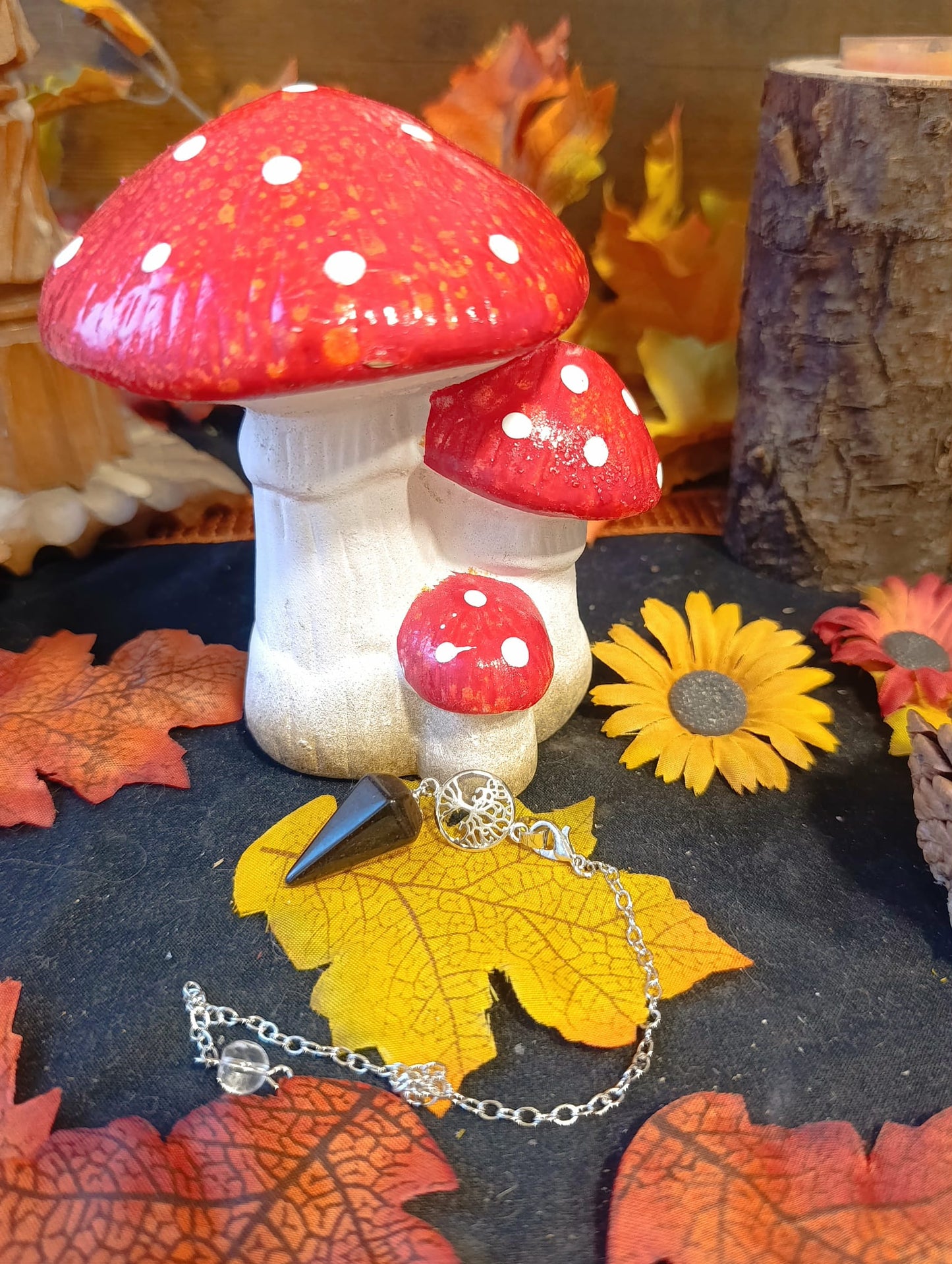 Pendule oeil de tigre arbre de vie