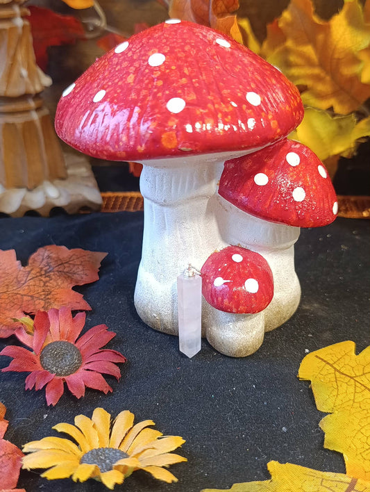 Pendentif pointe Quartz rose