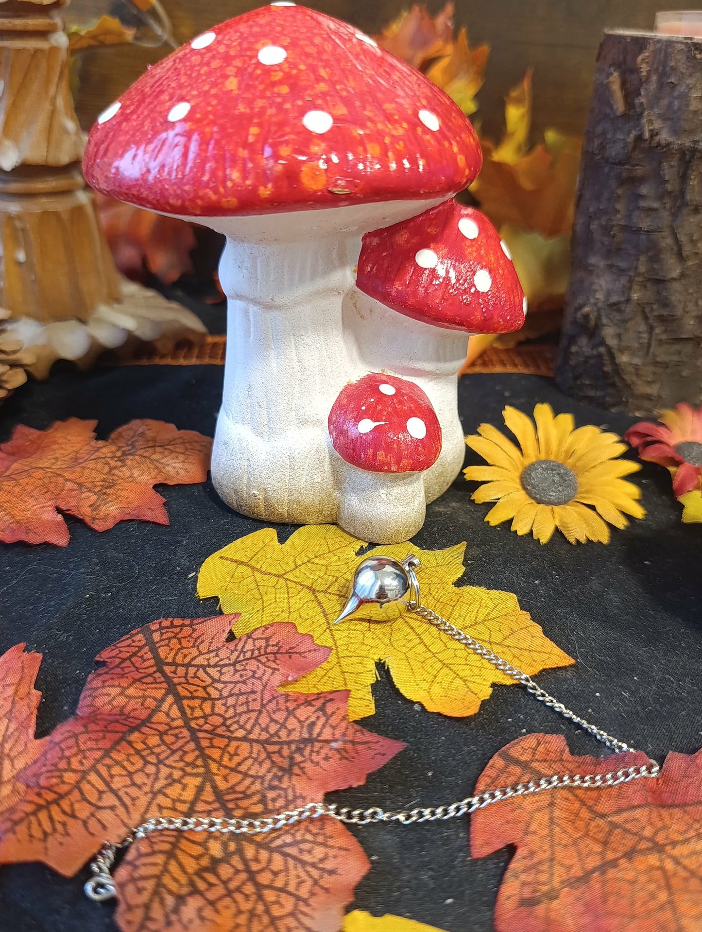 Pendule goutte métal argenté