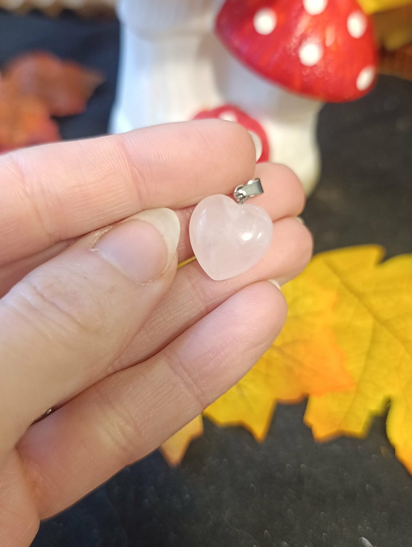 Pendentif cœur Quartz rose
