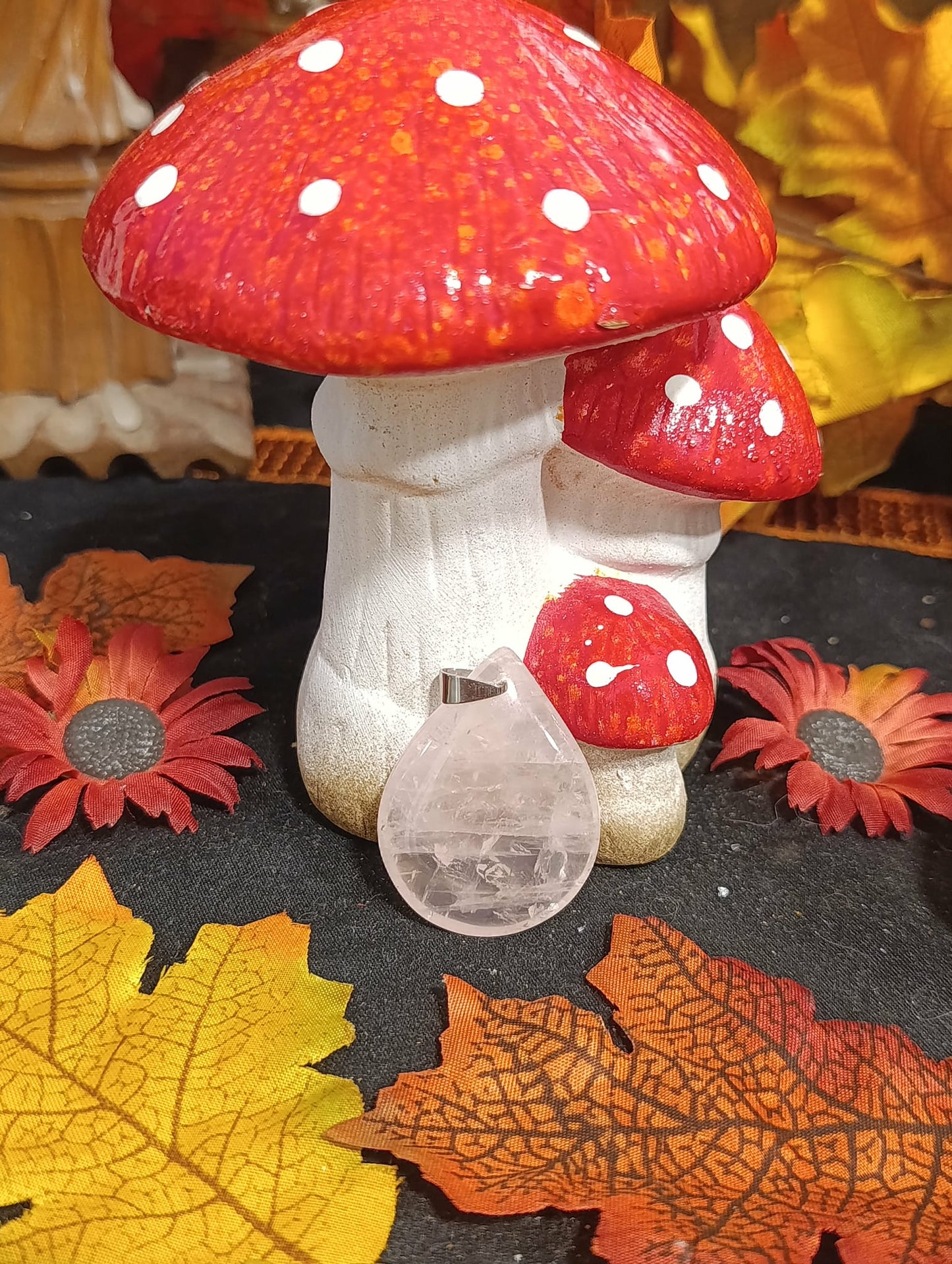 Pendentif Quartz rose goutte