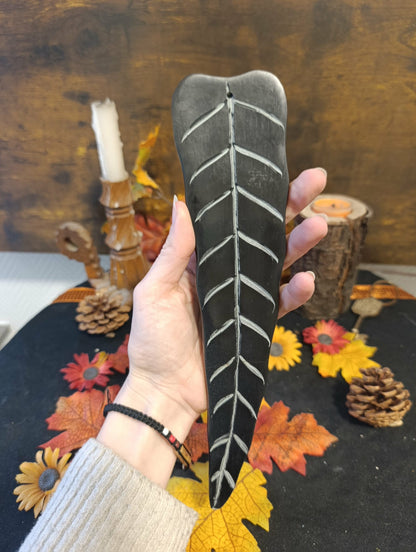 Porte encens feuille pierre