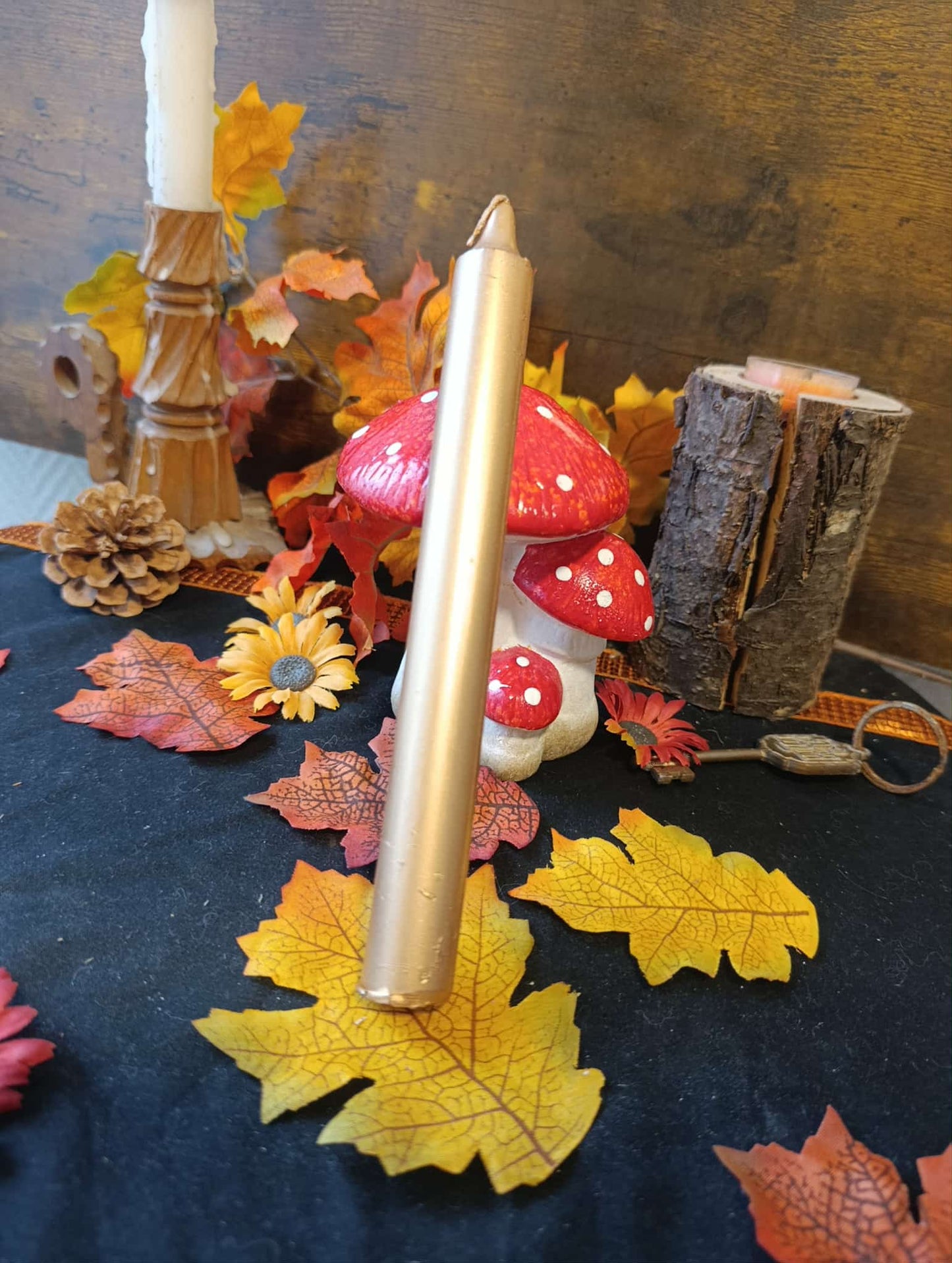 Grande bougie dorée or