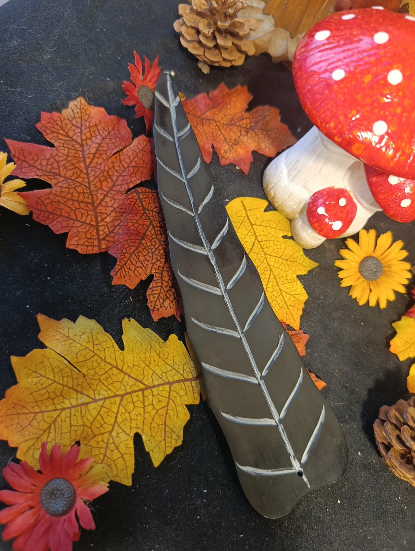 Porte encens feuille pierre