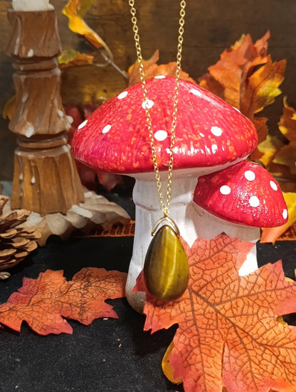 Sautoir goutte Œil de Tigre