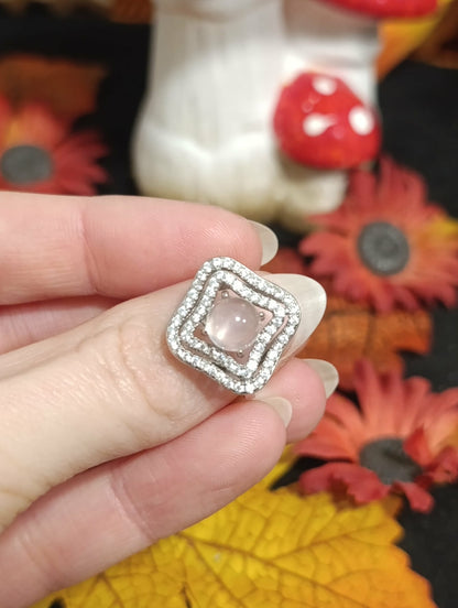 Bague Quartz Rose argent