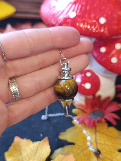 Pendule sphère oeil de tigre