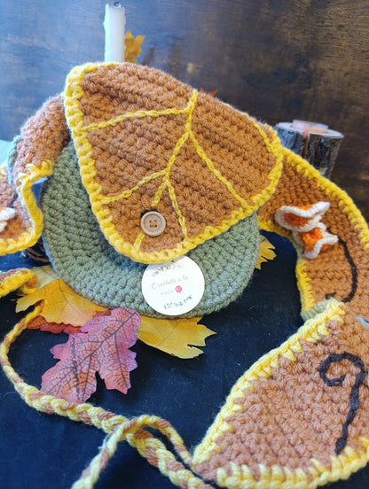 sacoche en crochet artisanale vert orange