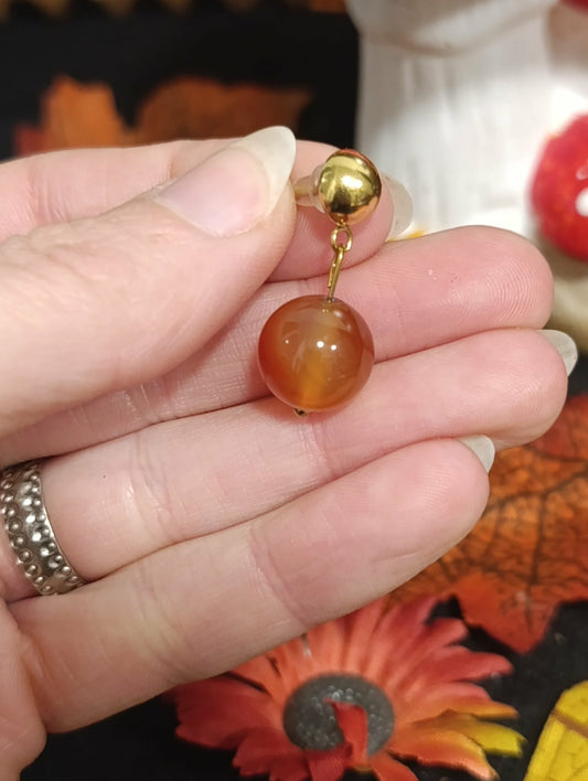 Boucle d'oreille boule Cornaline