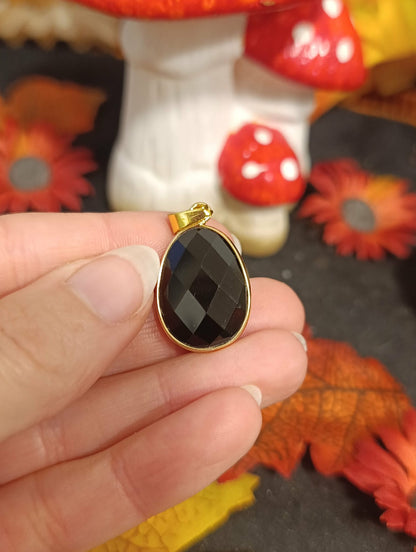 Pendentif Serti Obsidienne noire