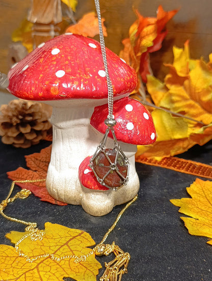 Collier cage pierre acier inoxydable