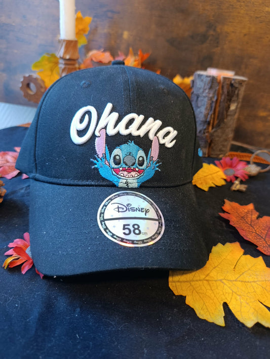 Casquette Disney Stitch Ohana Noire adulte 58 cm
