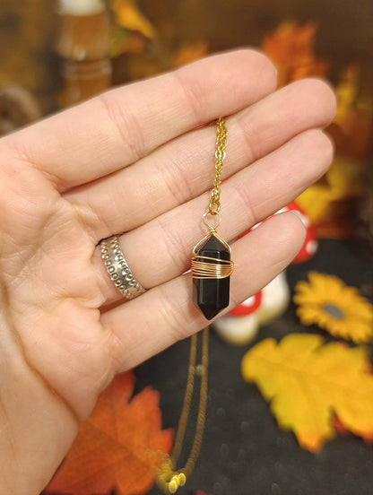 Collier Essentiana Boho Obsidienne noire