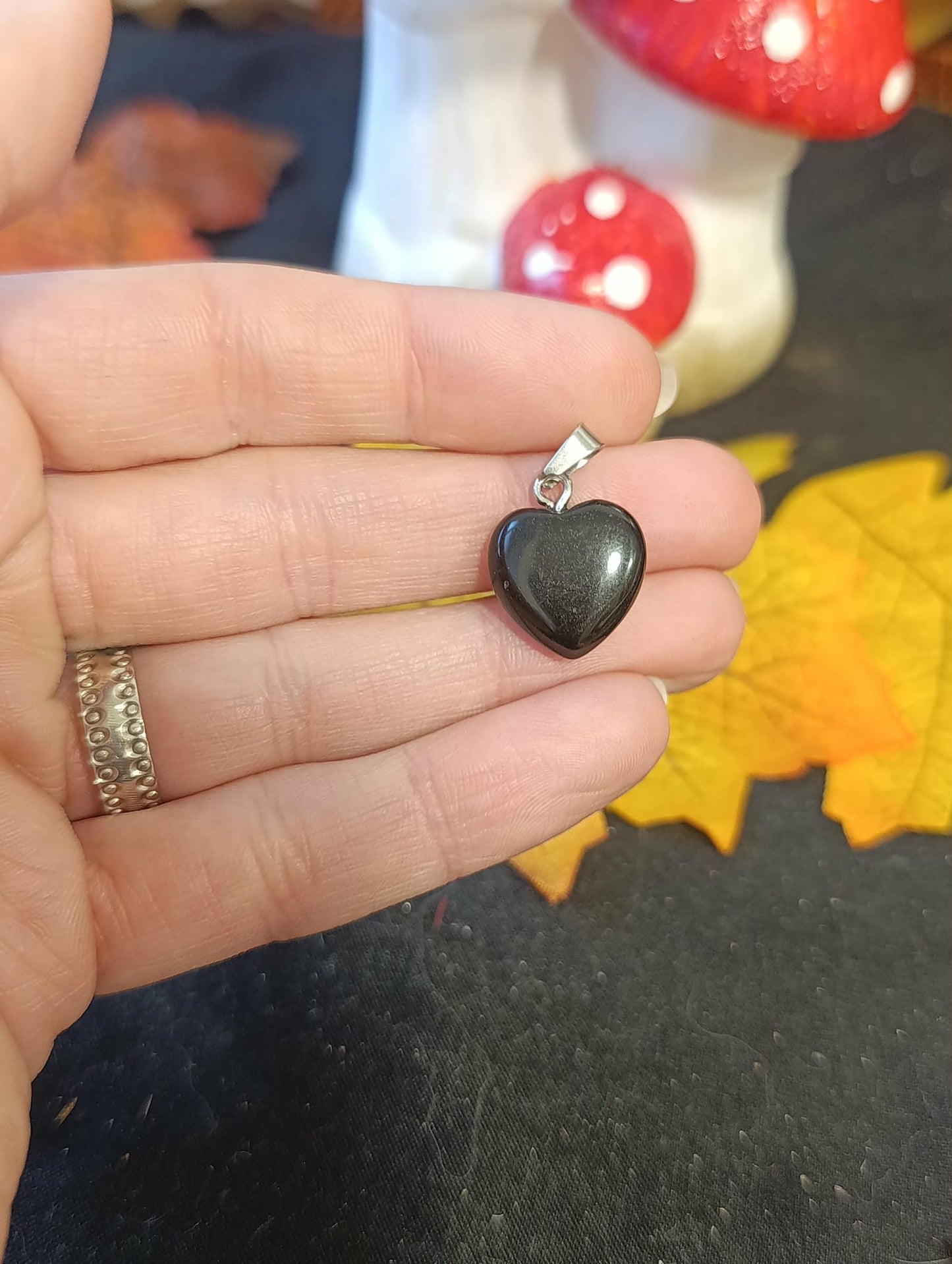 Pendentif cœur Obsidienne noire