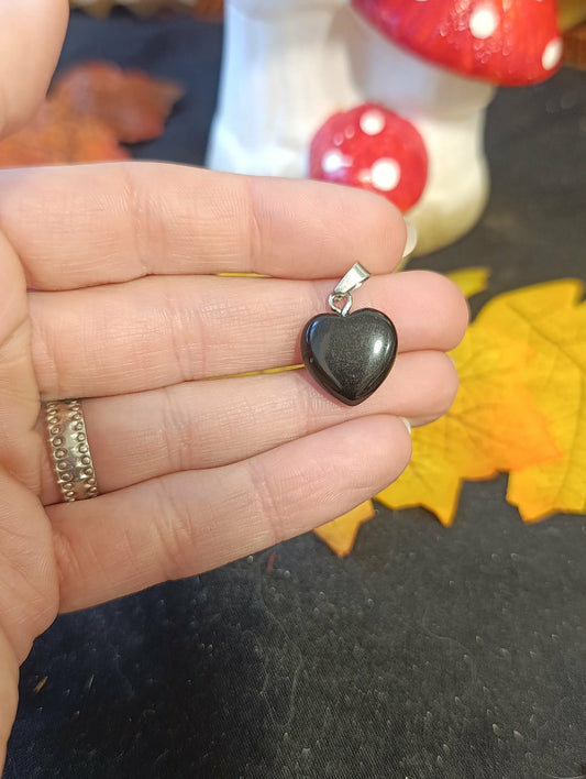 Pendentif cœur Obsidienne noire
