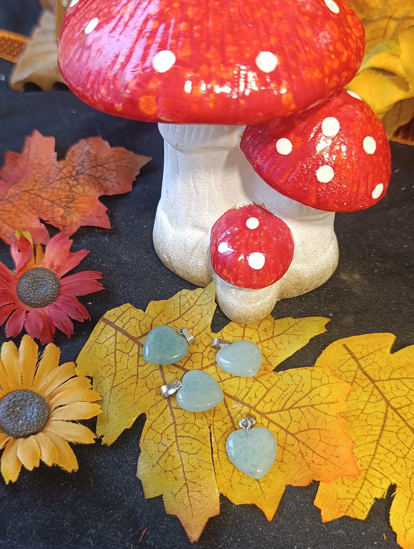 Pendentif cœur aventurine verte