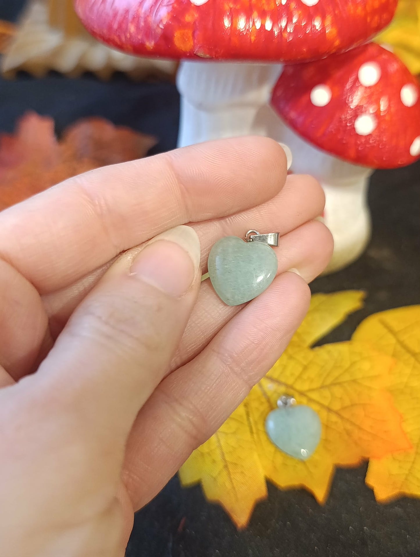 Pendentif cœur aventurine verte