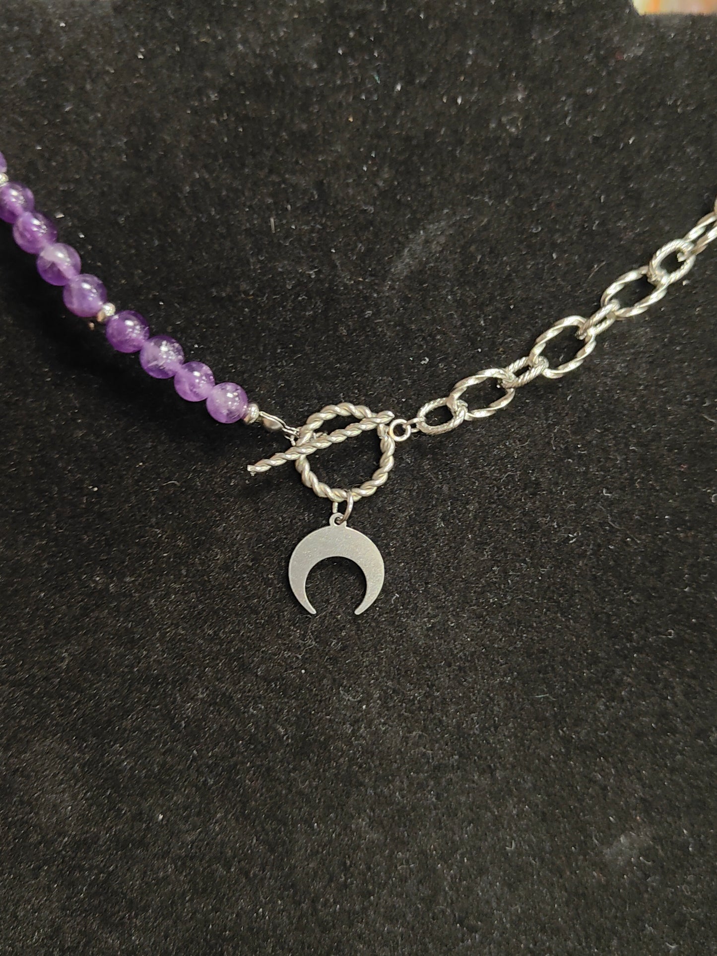 Collier améthyste lune
