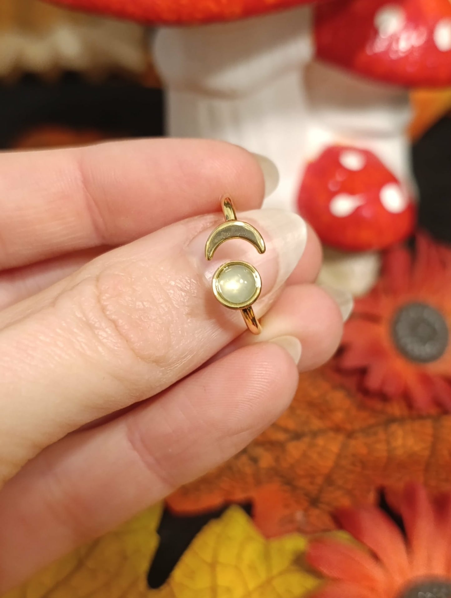 Bague Lune Aigue Marine