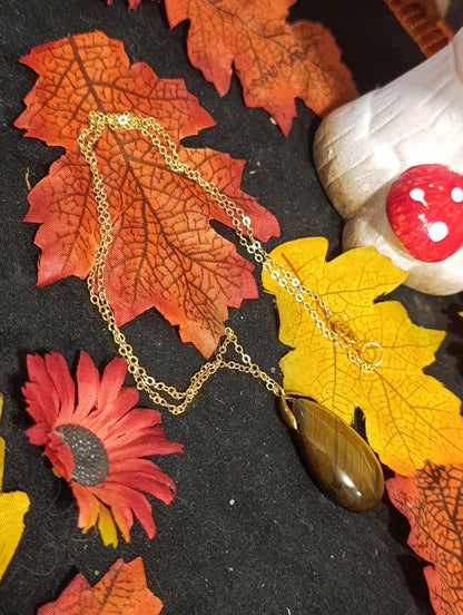 Sautoir goutte Œil de Tigre