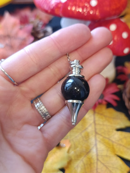 Pendule sphère tourmaline noire