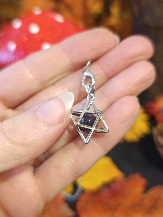 Pendule Merkaba perle Améthyste