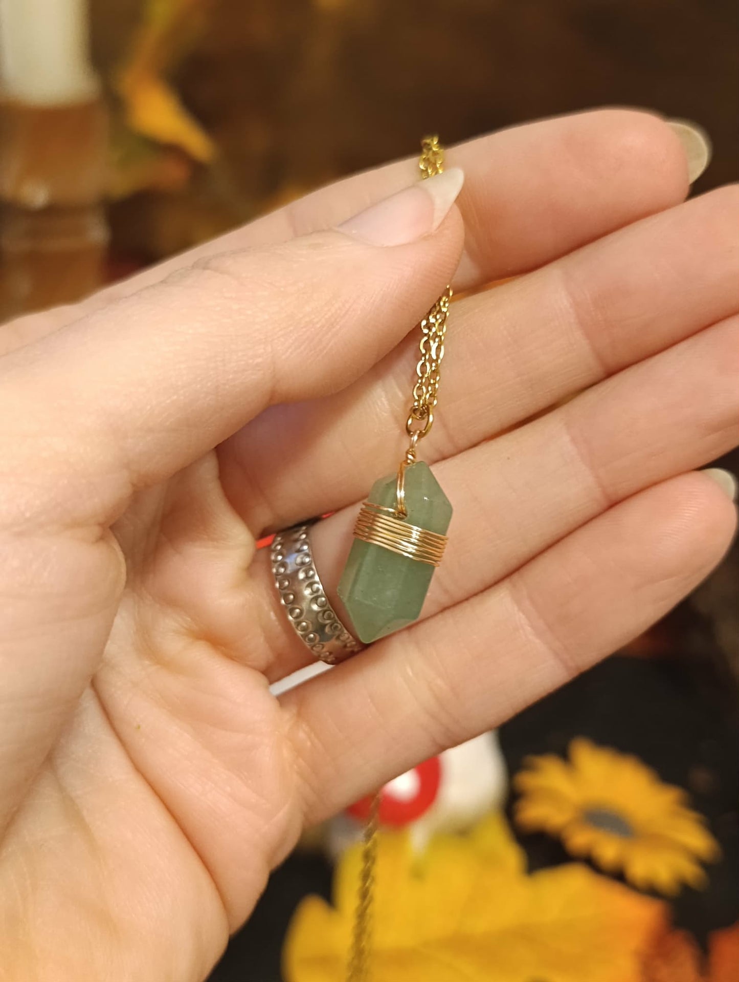 Collier Essentiana Boho Aventurine verte