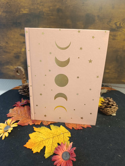 Carnet grimoire lune rose