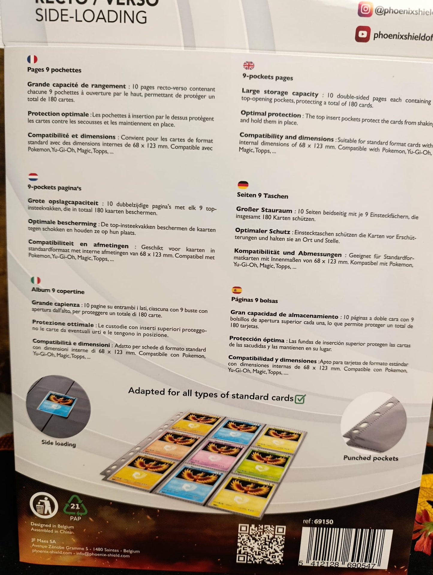 10 Pages classeur 180 cartes