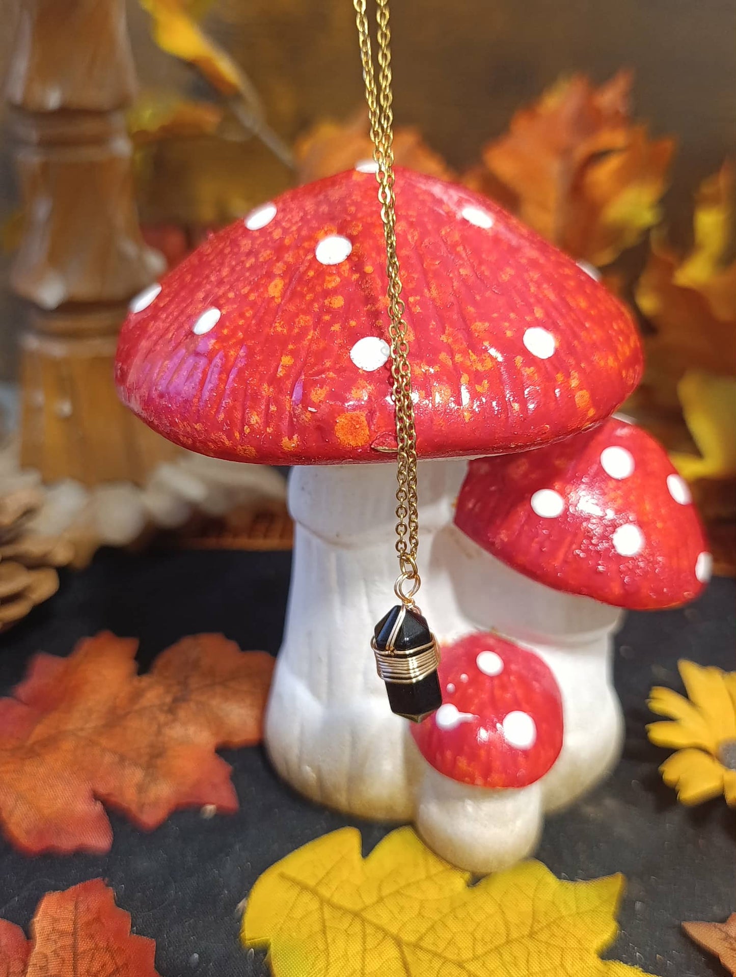 Collier Essentiana Boho Obsidienne noire