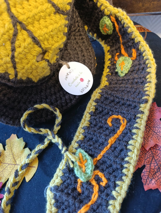 sacoche en crochet artisanale marron jaune