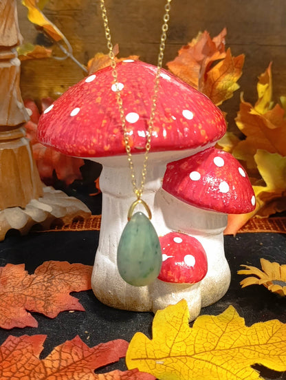 Sautoir goutte Aventurine verte