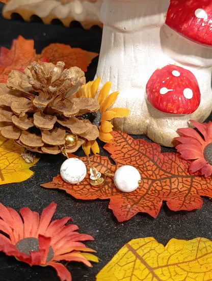 Boucle d'oreille boule Howlite