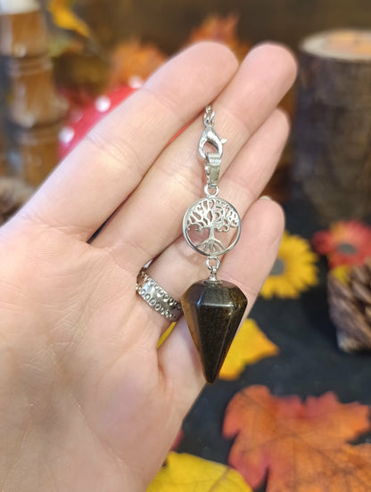 Pendule oeil de tigre arbre de vie