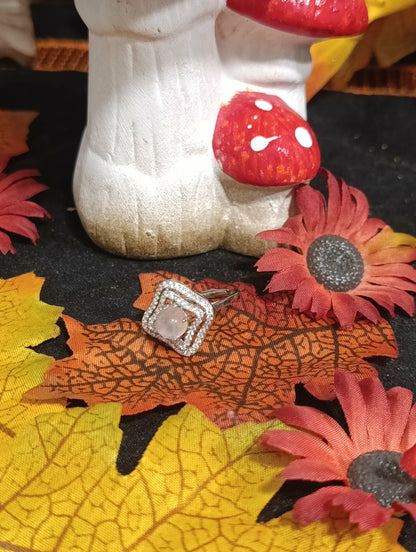 Bague Quartz Rose argent