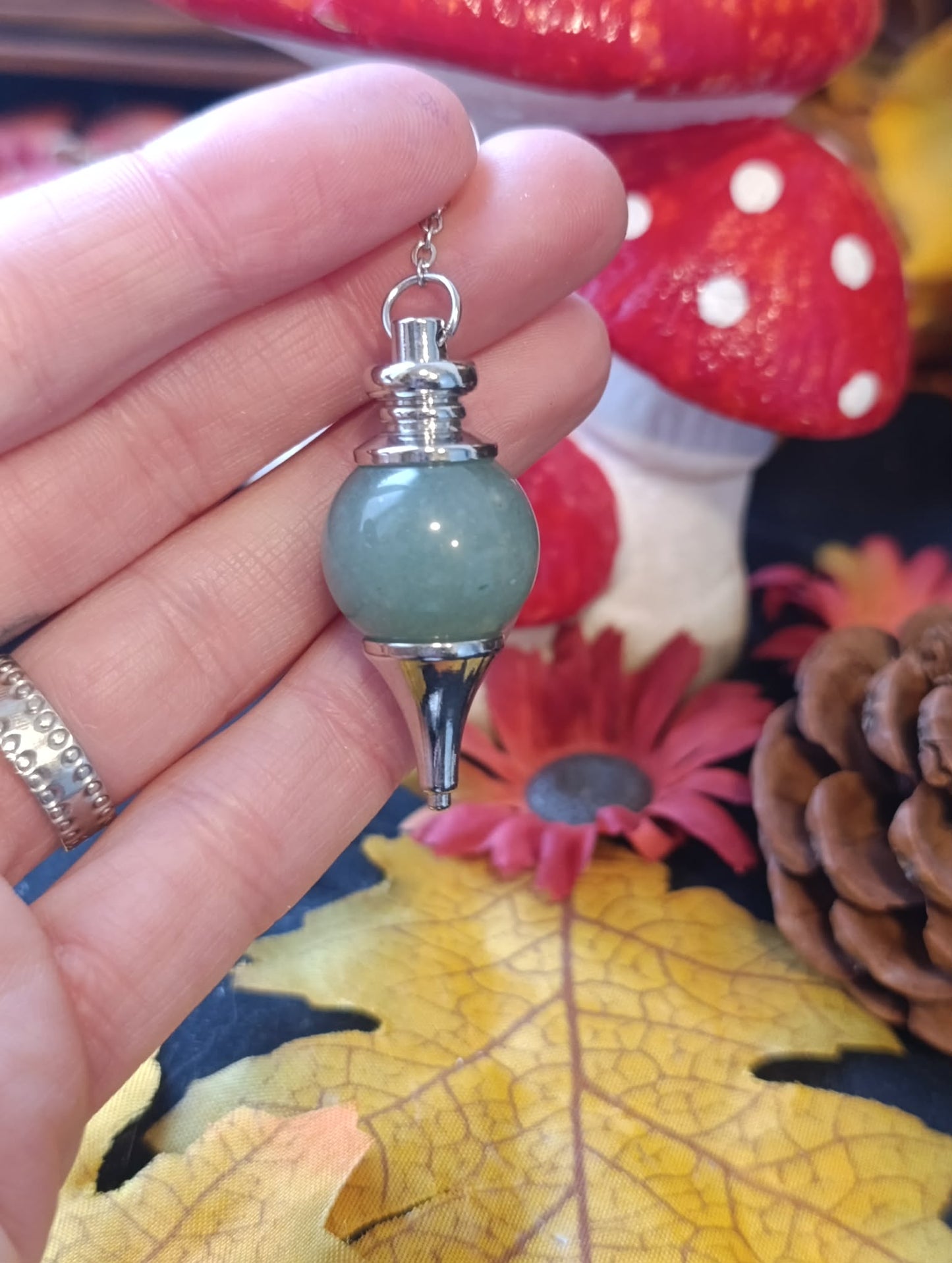 Pendule sphère aventurine verte